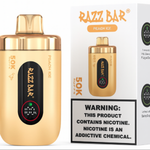 Razz Bar 50K disposable vape, 50,000 puff capacity, rechargeable with Type-C fast charging